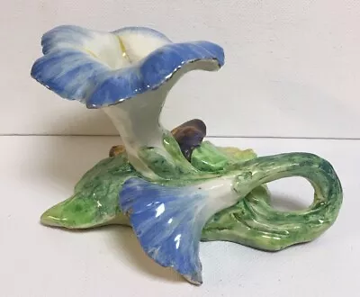 Early MASSIER Faience MORNING GLORY Majolica CANDLE HOLDER Antique • $45