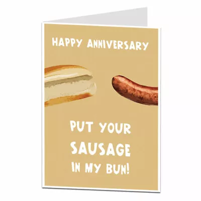 Funny Rude Wedding Anniversary Card For Him Husband Boyfriend 1st 2nd 5th 10th  • £3.25