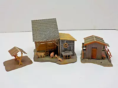 VINTAGE FALLER #289 HO SCALE RURAL BARN With PIGS  SHACK & HAY CRADLE ~~ BUILT • $8.99