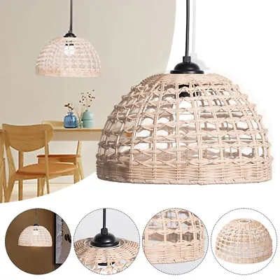 Lamp Shade Light Cover Chandelier Rope Woven Ceiling Weaving Pendant Fixture 1x • £22.66