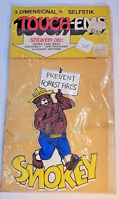 Smokey The Bear Vintage 3 Dimensional Selfstik Sticker Touch-Ems 6 X 4 In • $29.95