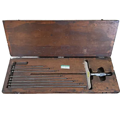 Vintage Set Starrett No 445. 0-6 Inch Depth Micrometer In Box • $110