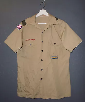 BOY SCOUTS Uniform Shirt BSA Vintage USA Insignia Scout Mens MD • $9.99