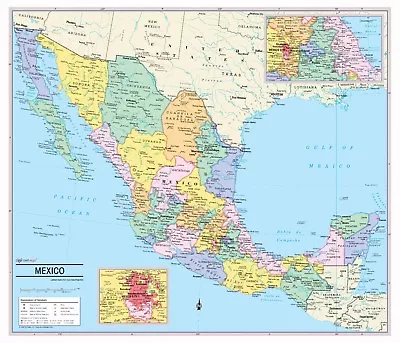 $16.99 • Buy Cool Owl Maps Mexico Wall Map Poster - Paper 28 X24 