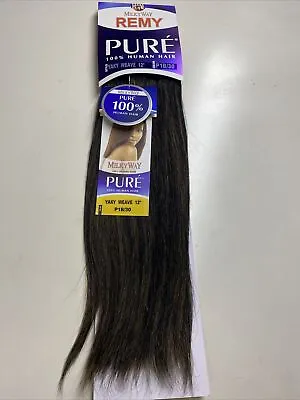 Milky Way PURE Human Hair Weave Extension Yaky_12 _#1B/30 • $36