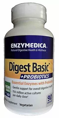 Enzymedica Digest Basic + Probiotics 90 Capsules Digestive Aide EXP 12/24+ • $16.95