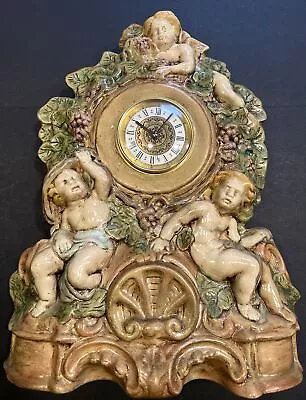 Vintage Narco Spectrum Cherub Mantle Table Clock 17” Tall • $25