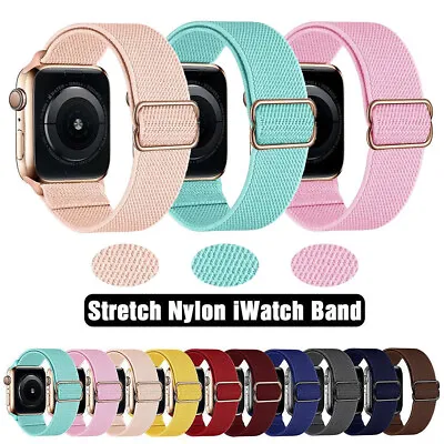 $8.99 • Buy Elastic Nylon Band Sport Strap For Apple Watch Series 7 6 5 4 IWatch SE 41 45mm