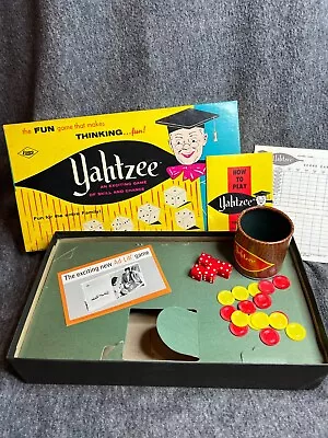 COMPLETE Vintage Yahtzee 1956 1961 1967 Lowe Game W/Original Box • $22