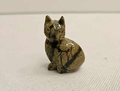 Carved Stone Kitty Cat 1.5  Miniature Figurine • $12.95