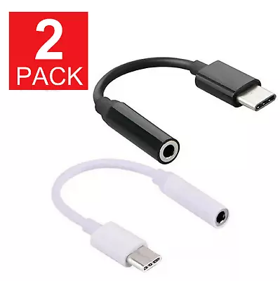 2x USB-C Type C Adapter Port To 3.5MM Aux Audio Jack Earphone Headphone Cable • $2.97