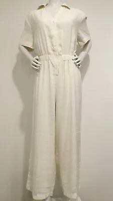 MNG Mango Jumpsuit Cream Color Women’s Size Large. • $43.75