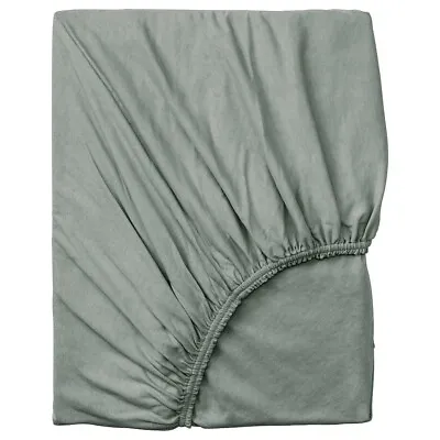 IKEA VÅRVIAL Fitted Sheet Grey-green Double • £26.25