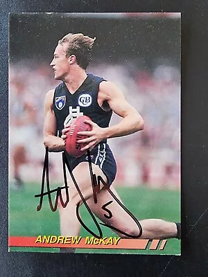 CARLTON BLUES FOOTBALL AFL SIGNED CARDS X 5 ANDREW McKAY • $11