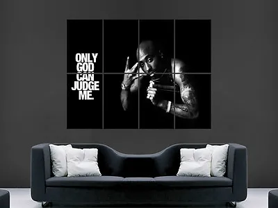 2 Pac Poster Print Tupac Shakur God Quote Rapper Music Legend Wall Art • £18.75