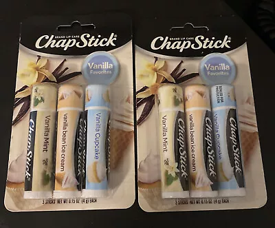 CHAPSTICK VANILLA FAVORITES Collection 3pk Mint/Cupcake/Ice Cream Flavors HTF • $35