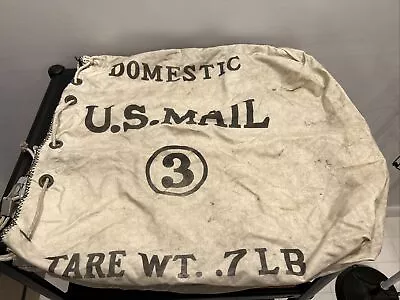 US MAIL USPS Postal Vintage Domestic #3 U.S. Canvas Mail Bag 7 Pounds Drawstring • $50