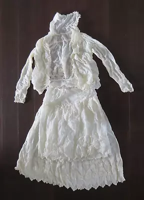 Antique 3 Piece Wedding Dress Formal WEAR Thin Material Victorian • $55.98