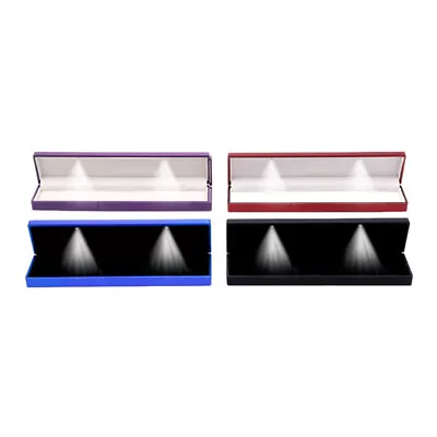LED Necklace Box Rectangular Lighted Storage Box Jewelry Display For Case • £9.43