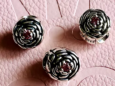 [RARE] PANDORA Pink CZ Blooming Rose Flower Charm 790575PCZ • $95