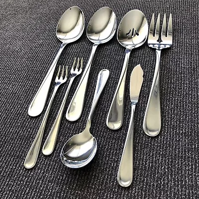 Lot Of 8 Oneida USA Stainless FLIGHT RELIANCE MEAT FORK 3 SERVING SPOONS Plus! • $24.99