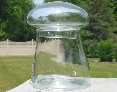 Vtg MCM Libbey Glass Mushroom Groovy Terrarium 5.5  Candy Jar Crystal Creations • $31.95