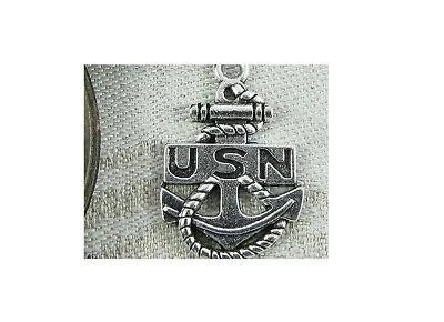 USN NAVY VET MILITARY Charm Dainty 20  Sterling Silver 925 Necklace Men Female  • $13.99