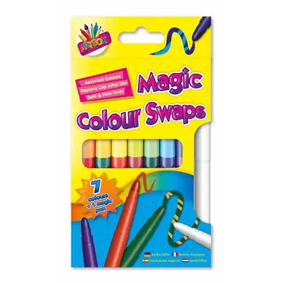 £4.49 • Buy 8 Magic Colour Swap Fibre Pens Colourful Non-Toxic Felt Tip Colouring Pen Kids