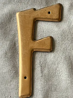 Initial F Vintage Copper Brass MCM Wall Decor House Signage Mailbox Letter 3.5 • $7.95