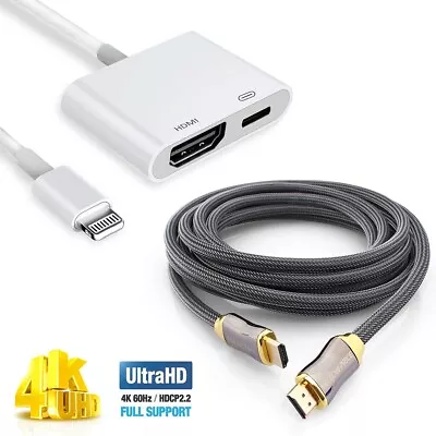 3FT 6FT 10FT HDMI Cable For IPhone XS Max X 8 7 6S Plus To HDTV Cable Converter • $23.74