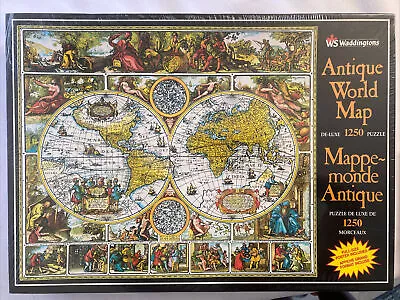 1250 Piece Antique World Map Jigsaw Puzzle Waddingtons De-luxe SEALED • $17.95