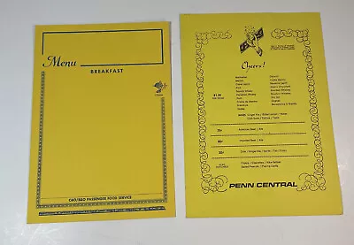 $9.97 • Buy Vintage Railroad Dining Car Breakfast Menu Cards Penn Central C&O / B&O Blank