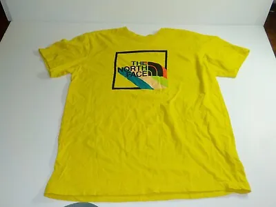 THE NORTH FACE Mens Size M Short Sleeve Shadow Box Tee Tshirt Yellow • $11.99