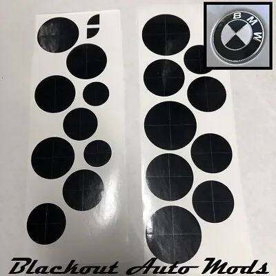 Gloss Black Vinyl BMW Emblem Overlay Decals Complete Kit Fits All Models • $7.99