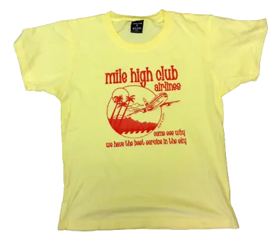Womens Juniors David & Goliath Mile High Club Airlines Novelty Tee T-Shirt  • £11.56