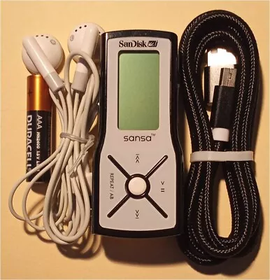 SanDisk Sansa M250 2GB Black MP3 Player Bundled (See Description) Works Great! • $28.49