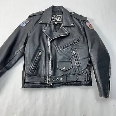 A-1 Genuine Leather Black Motorcycle Jacket W. Disney TV Prop Metropolitan Sz 40 • $89.99