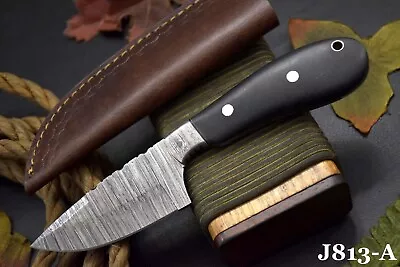 Custom Damascus Steel Hunting Knife Handmade With G-10 Micarta Handle (J813-A) • $24.99