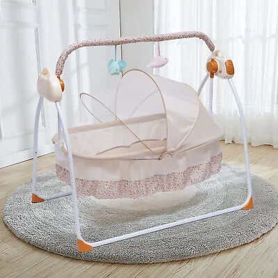 Electric Baby Newborn Auto Swing Cradle Rocking Chair Crib Sleep Bed&Bluetooth ! • £76