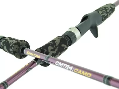 SARATOGA Graphite CMT24 Baitcast CAMO 6'0 2-4kg 2pc Baitcaster Barra Fishing Rod • $69