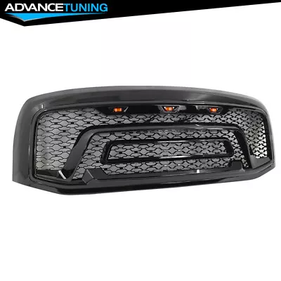 Fits 06-09 Dodge Ram 1500 2500 3500 Gloss Black Front Mesh Grill W/ Signal Light • $189.99