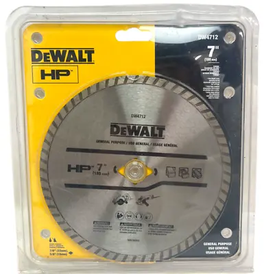 Dewalt 7  High Performance Masonary Blade DW4712 Turbo Trim Smooth Cut - NEW • $12.95