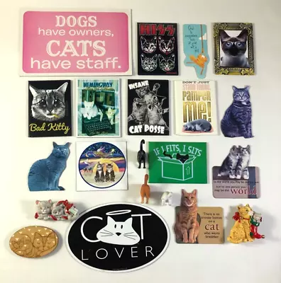 Lot 21 Cat Refrigerator Magnets - Cat Lover Bad Kitty Tail End Kitty Cats • $8.76