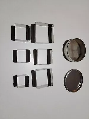 New Martha By Mail Basics - Tin With 5 Nesting Square Cookie Biscuit Cutters • $40