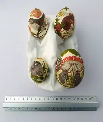 Four Hand Painted Eggs - Nature Scenes Mid 1980's • £5