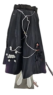 1989 Vintage Women's 1950s Black Flare Circle Poodle Skirt M • $40.17