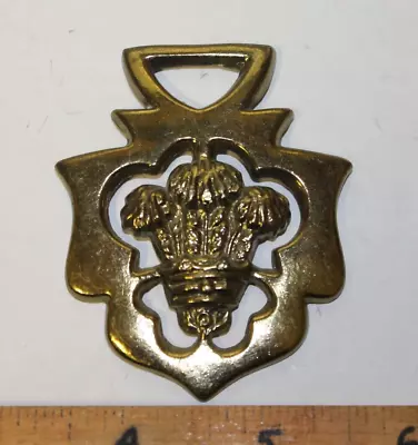 Vintage Horse Brass Prince Of Wales Martingale Equine Medallion Decoration • $12