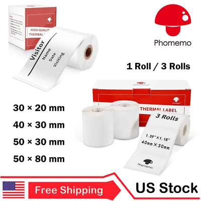 White Square Sticker Label Self-Adhesive Tag Paper For Phomemo M110/M200 Printer • $6.88