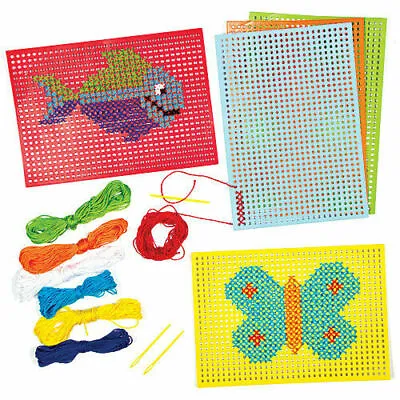 £4.99 • Buy Cross Stitch Kits Kids Sewing Fun Create Design Embroidery Blanks Crafts Age 5