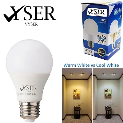 New 5W LED  E27 GLS Light Bulb Energy Saving Lamp Cool White Warm White • £2.24